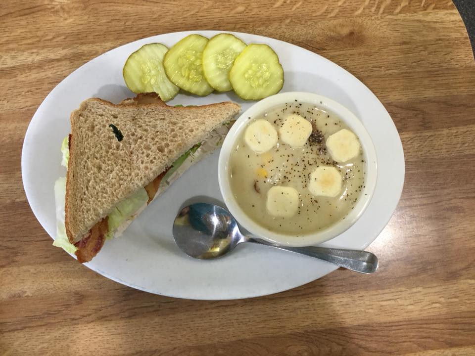 soup and half sandwich